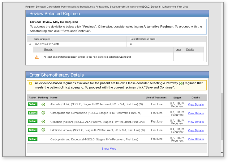 Pathway Regimen Selection - Regimen Alternative