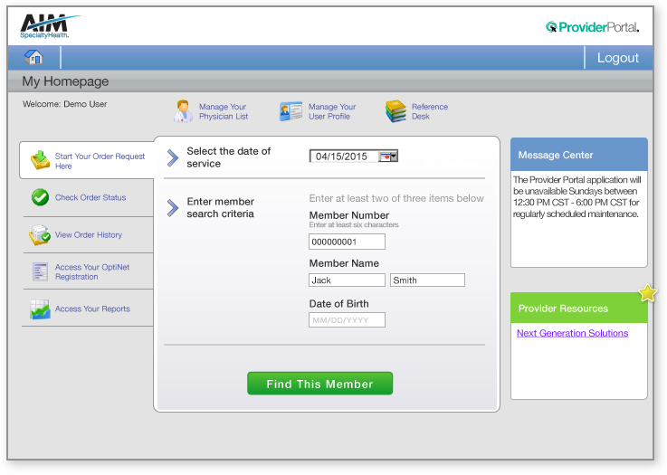 AIM Member Selection Member Search