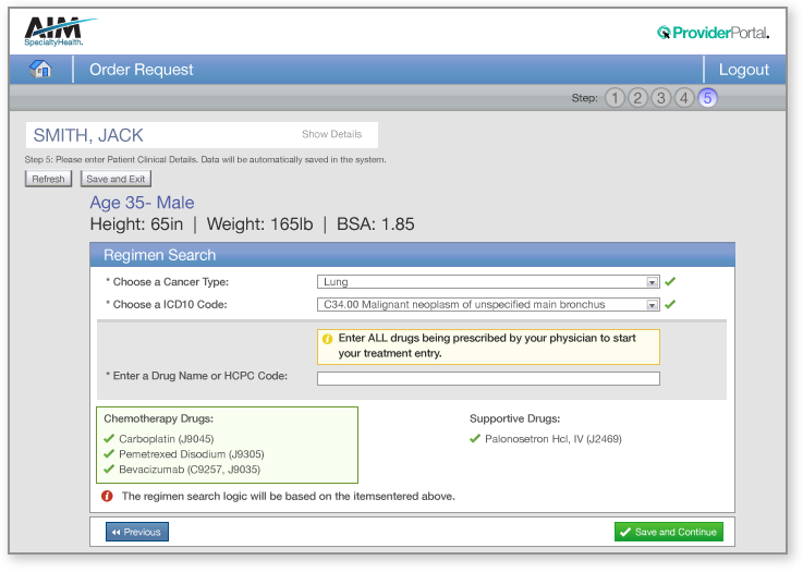 /Clinical Detail - Diagnosis and Regimen