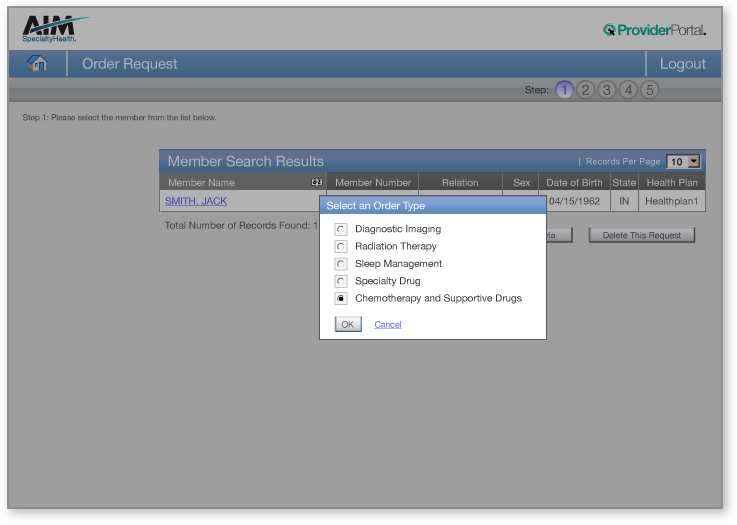 Provider Selection - Order Type