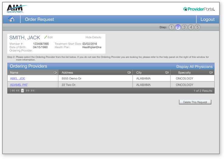 Clinical Detail Entry - Order Type